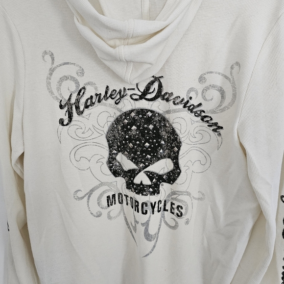 Womens 2XL Harley Davidson Henley Hoodie - Picture 4 of 6